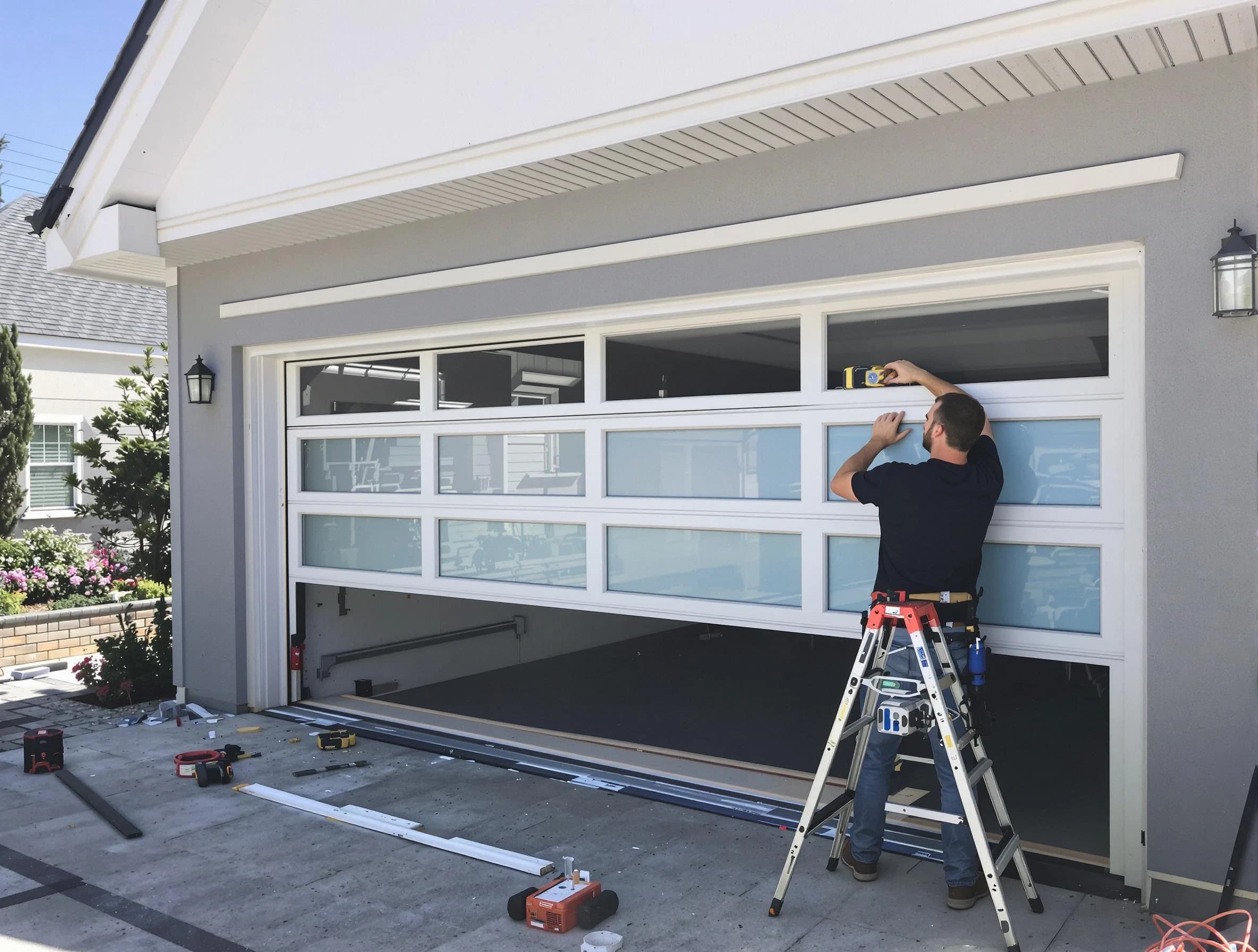 Lovejoy Garage Door Repair team performing garage door replacement in Lovejoy