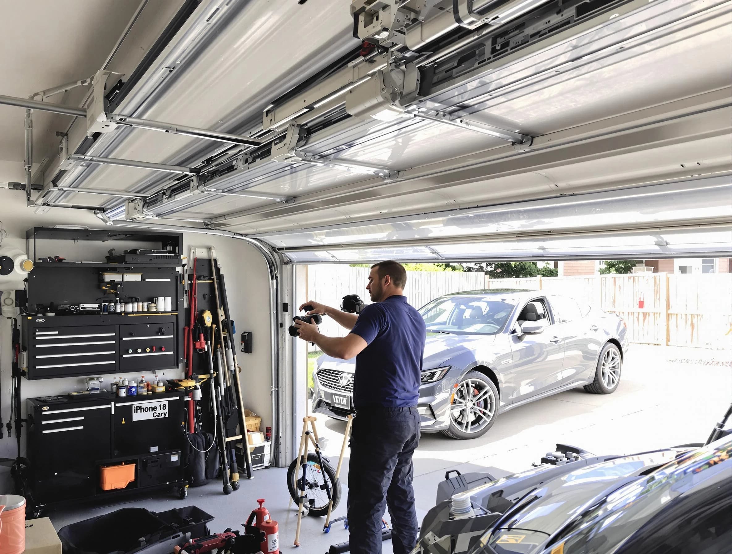 Lovejoy Garage Door Repair technician fixing noisy garage door in Lovejoy